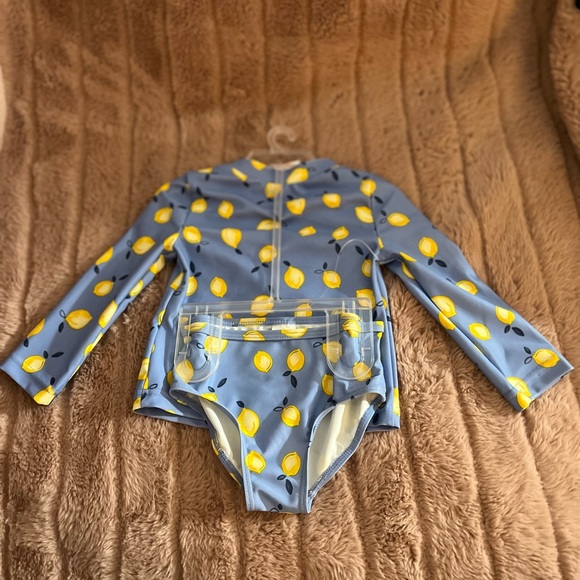 Carters Blue with Lemons long sleeve bathing suit - Picture 3 of 3